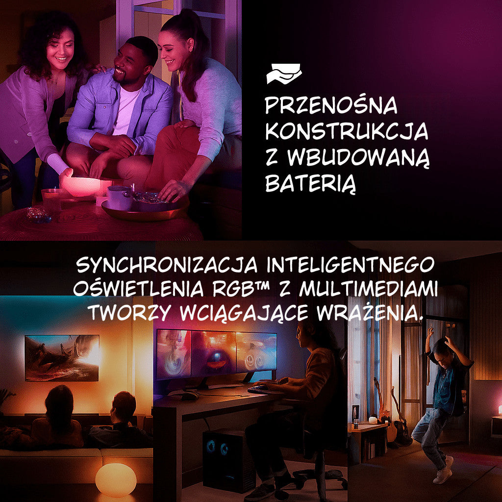 Inteligentna Lampa Nastrojowa RGB™ – Sterowanie przez Aplikację, Alexa & Google Home