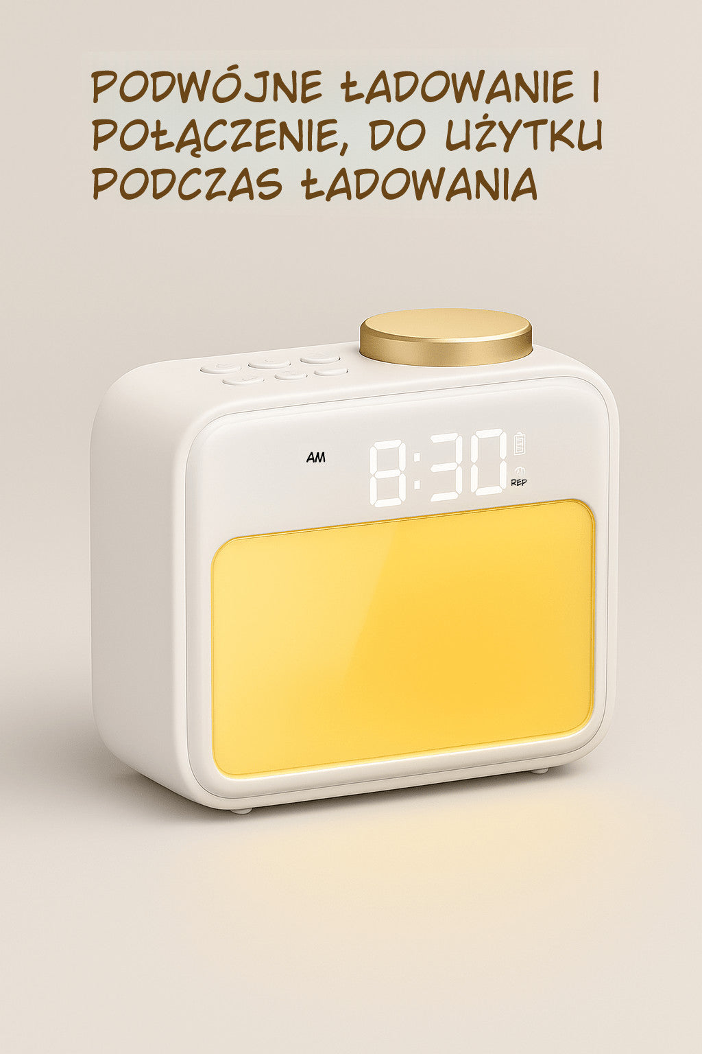 Cyfrowy budzik z dźwiękami natury i światłem nocnym