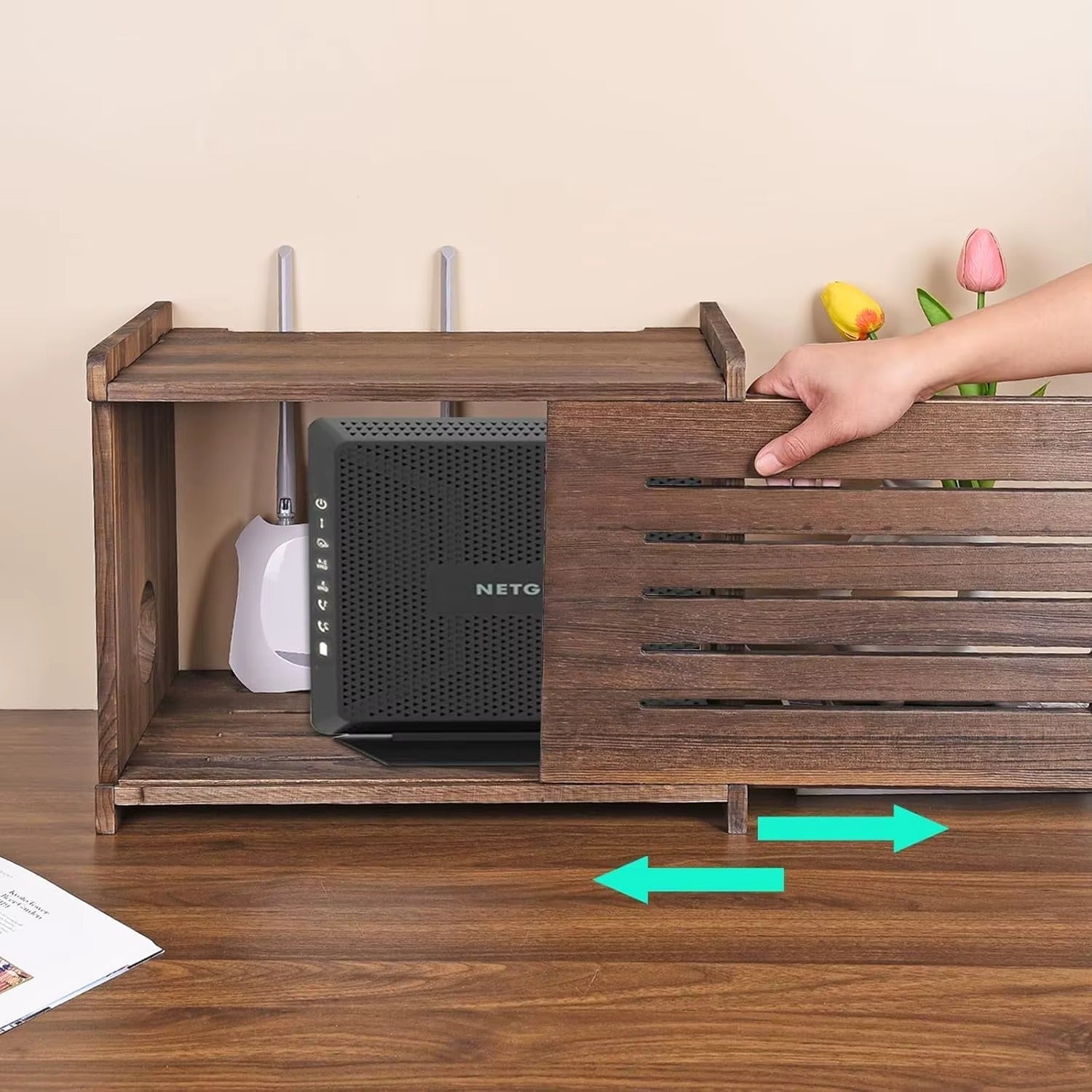 Estante de Pared de Madera Maciza para Almacenamiento y Organización - Trendigo