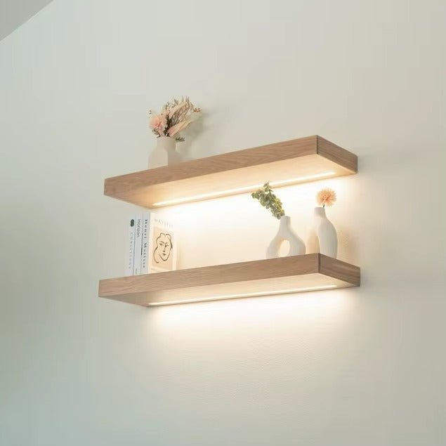 Estante Flotante de Madera con Luz LED – Diseño Minimalista y Elegante - Trendigo