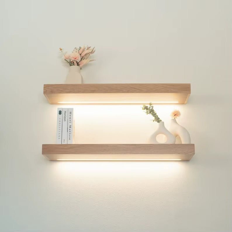 Estante Flotante de Madera con Luz LED – Diseño Minimalista y Elegante - Trendigo