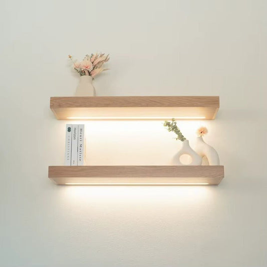 Estante Flotante de Madera con Luz LED – Diseño Minimalista y Elegante - Trendigo