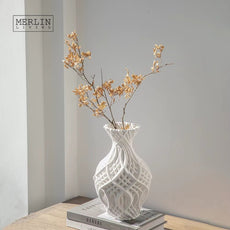 Jarrón Abstracto de Cerámica 3D con Diseño de Raíces Entrelazadas - Trendigo