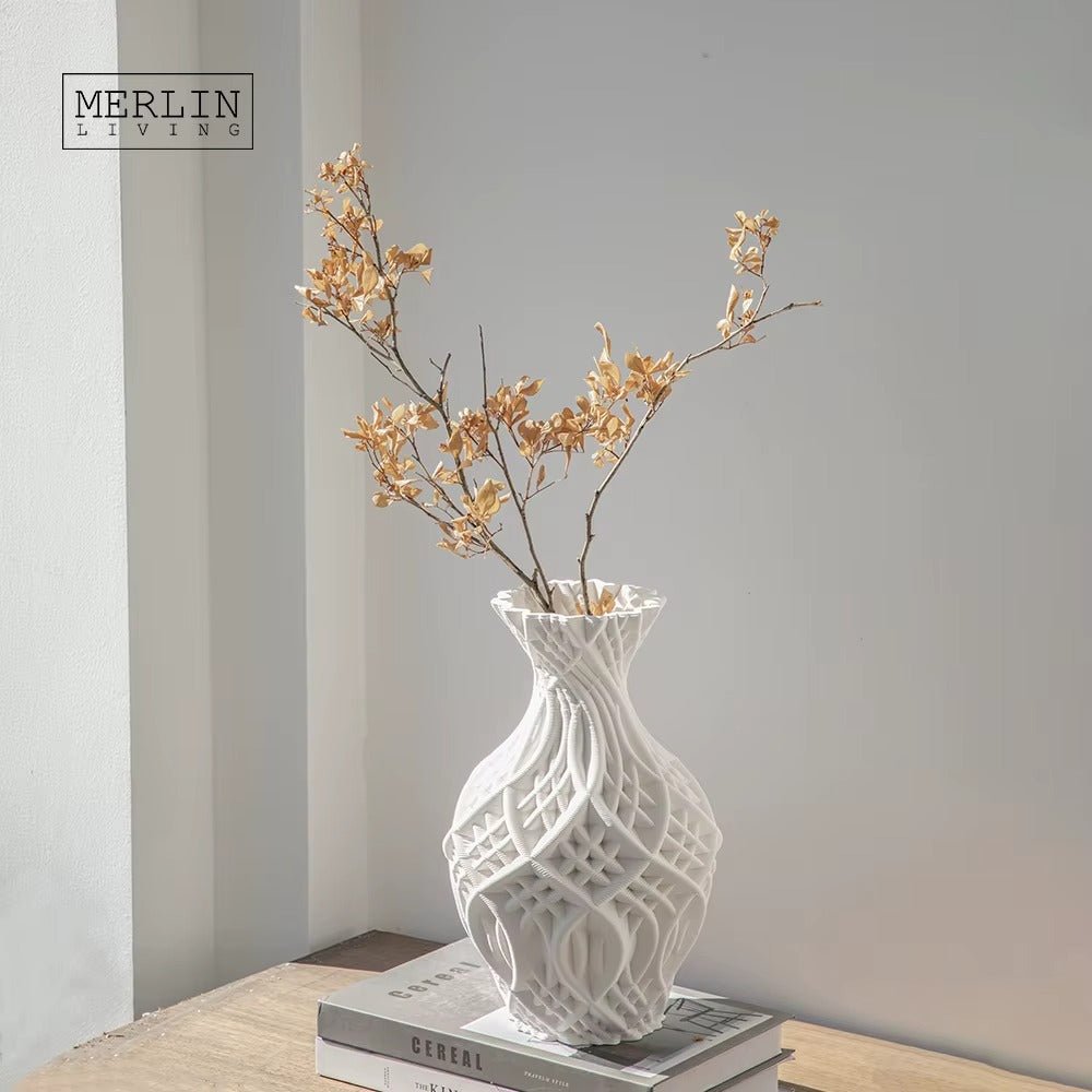 Jarrón Abstracto de Cerámica 3D con Diseño de Raíces Entrelazadas - Trendigo