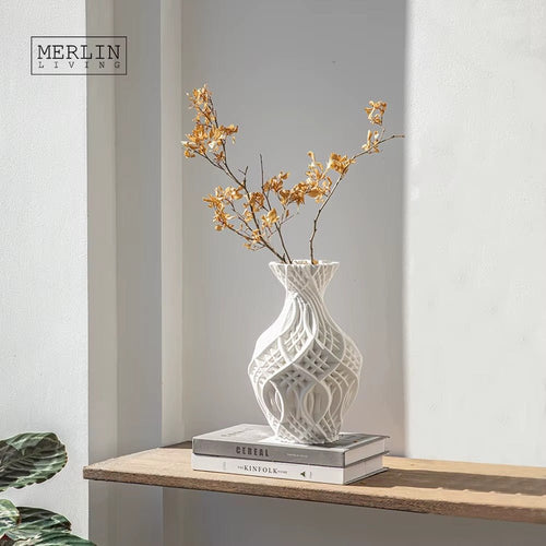 Jarrón Abstracto de Cerámica 3D con Diseño de Raíces Entrelazadas - Trendigo