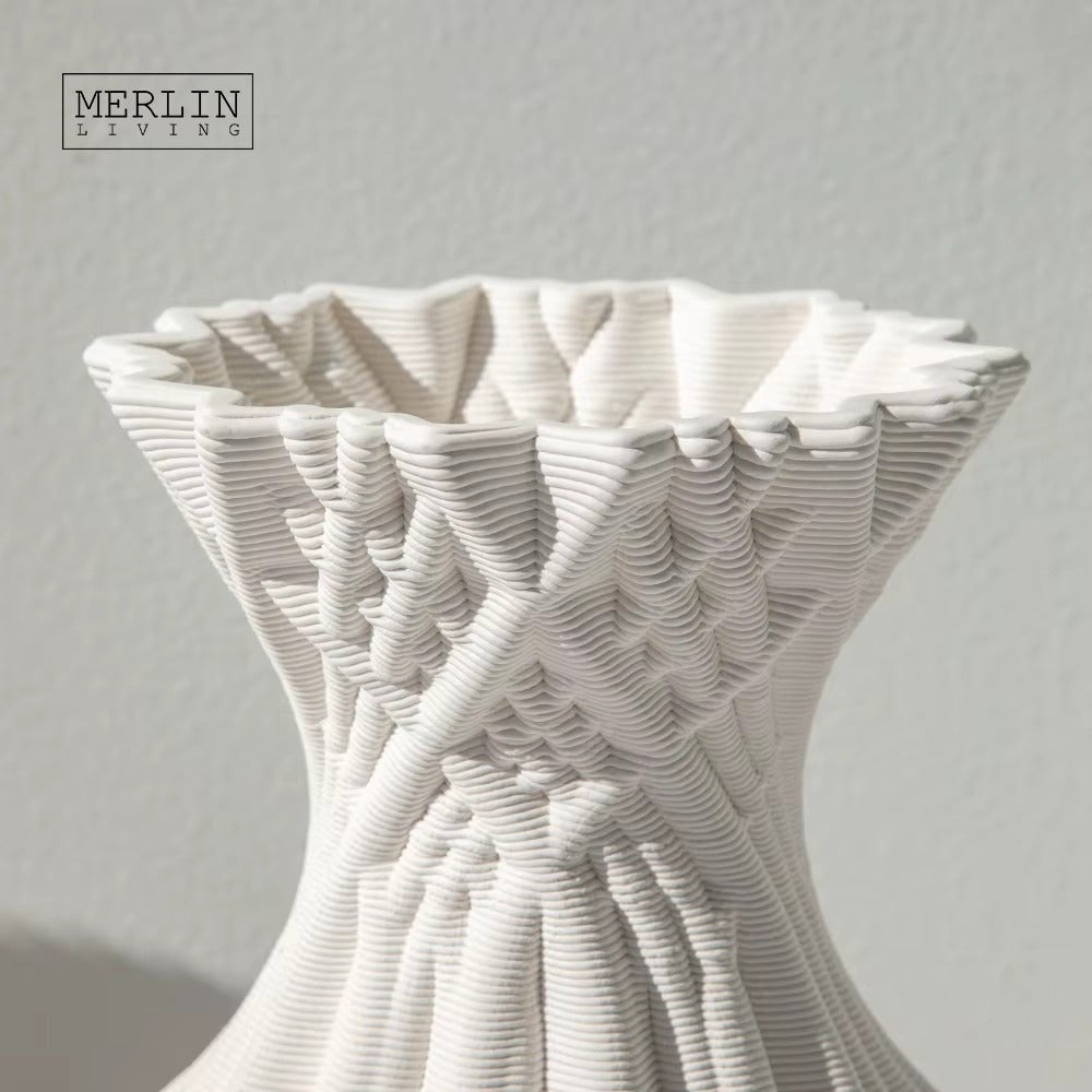 Jarrón Abstracto de Cerámica 3D con Diseño de Raíces Entrelazadas - Trendigo