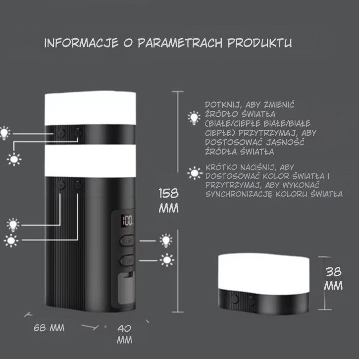 Luz Nómada™ – Lampa LED 360° do campingu i domu