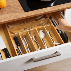 Organizador de Cajón de Bambú para Cubiertos - Trendigo
