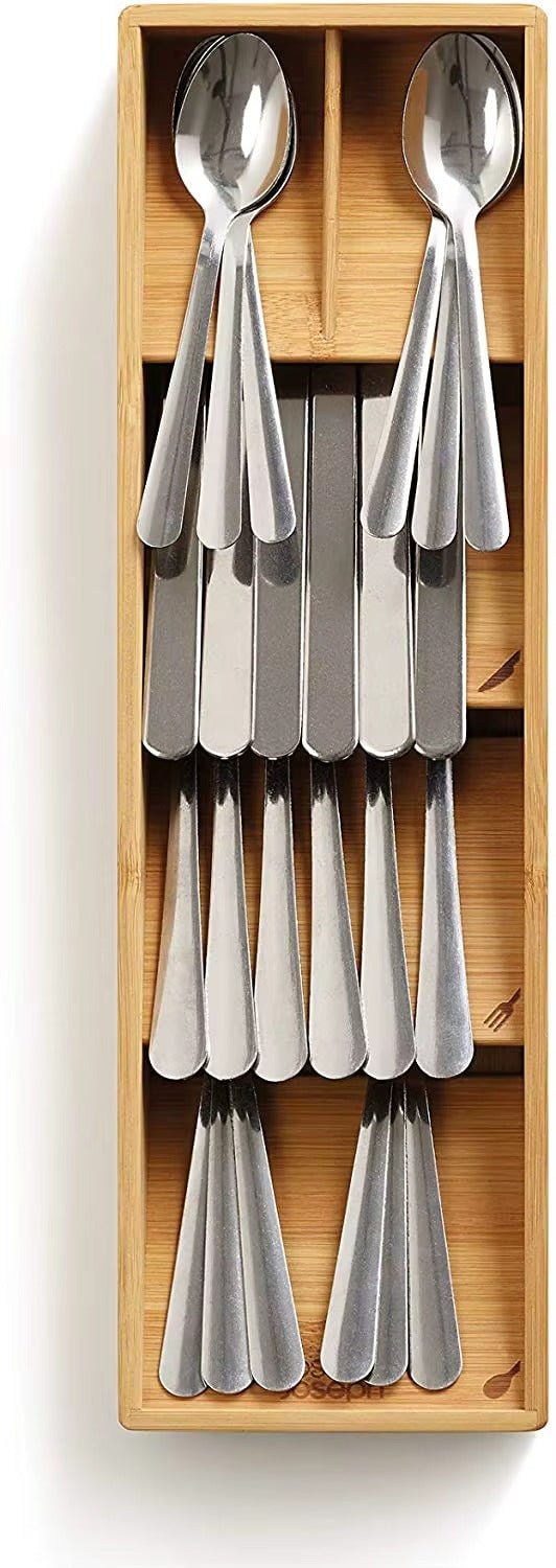 Organizador de Cubiertos de Bambú Ecológico – Compacto y Elegante - Trendigo