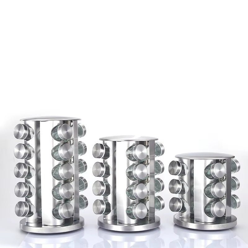 Organizador Giratorio de Especias de Acero Inoxidable - Trendigo