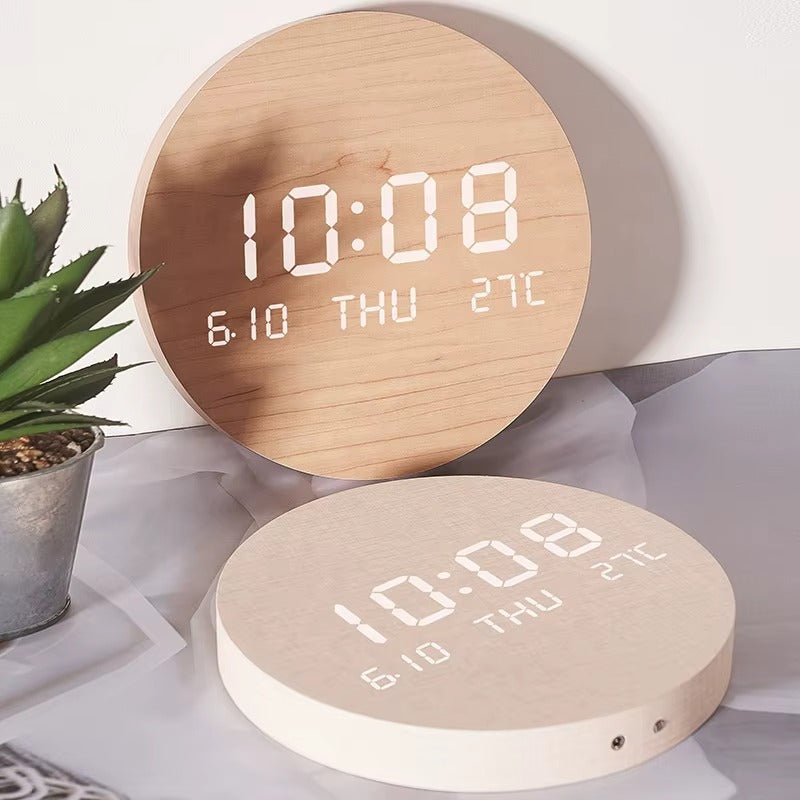 Reloj de Pared LED Minimalista de 12'' con Simulación de Fases Lunares - Trendigo