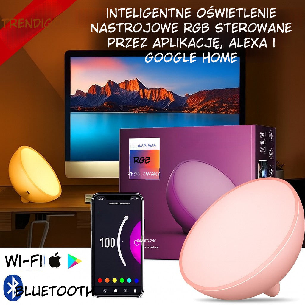 Inteligentna Lampa Nastrojowa RGB™ – Sterowanie przez Aplikację, Alexa & Google Home